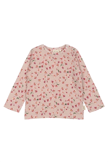 Petit Piao bluse i rosa med blomsterprint Autumn Anemone set forfra